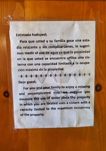 cistern usage notice