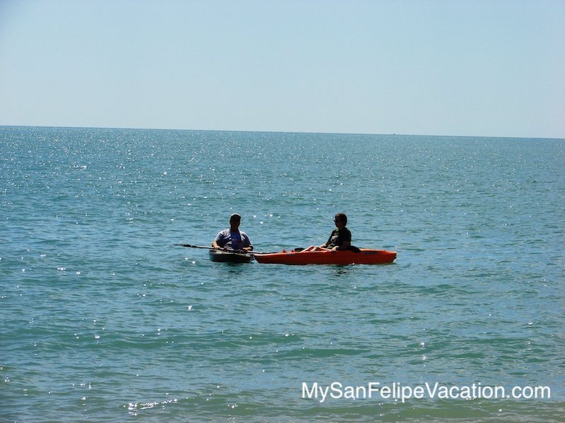 Kayaking on the beach in El Dorado Ranch San Felipe