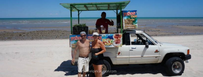 Pina Colada on the Beach in San Felipe, Mexico