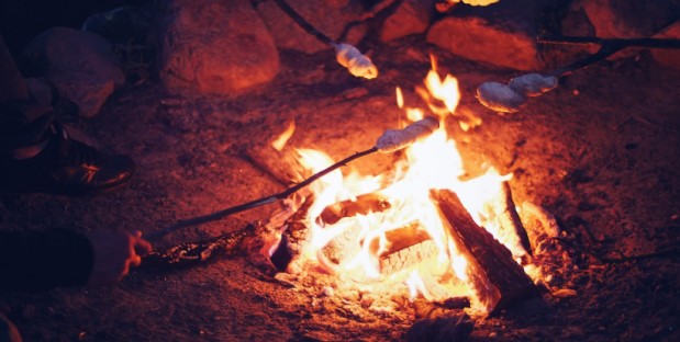 Making smores on the beach in San Felipe