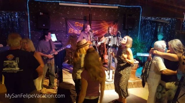 Dancing at the parrots cracker restaurant San Felipe, Baja California