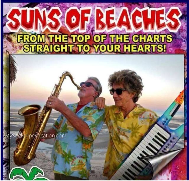 Actuación de música en vivo de la banda Suns of Beaches en San Felipe Baja México