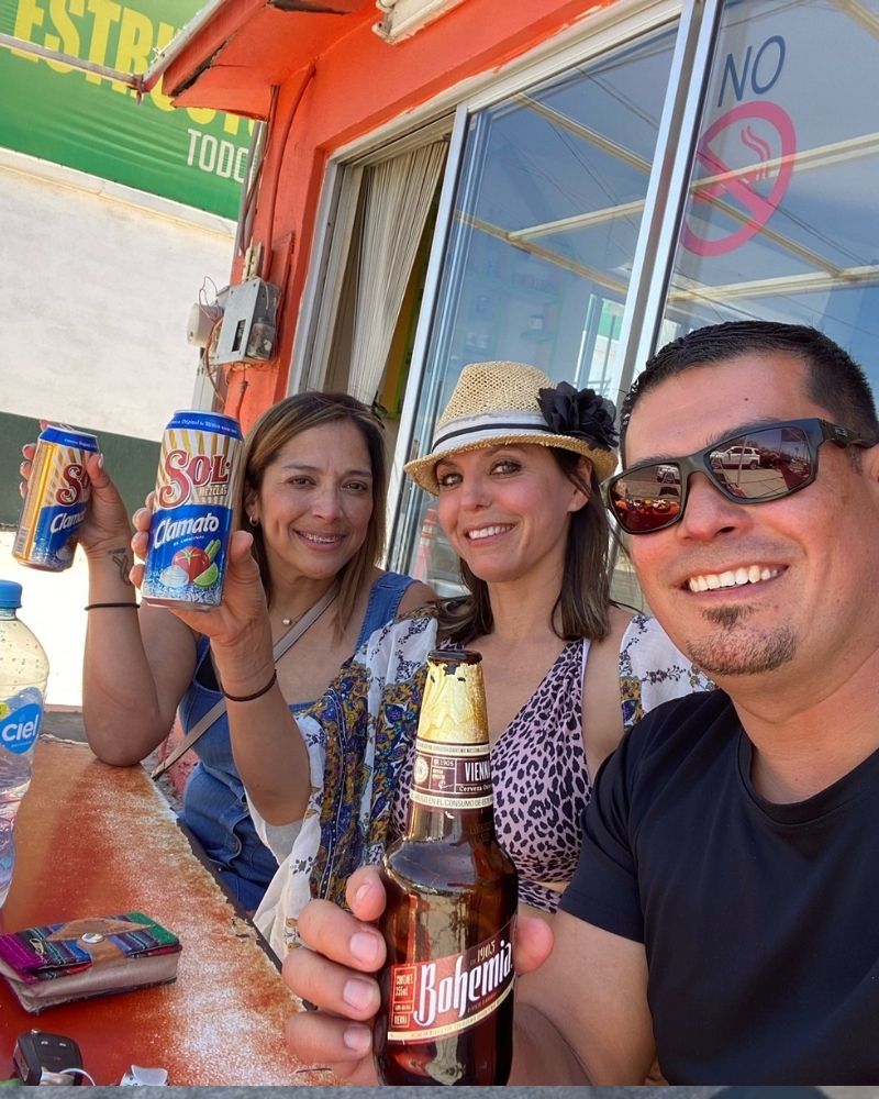 Group enjoying sunset drinks in San Felipe