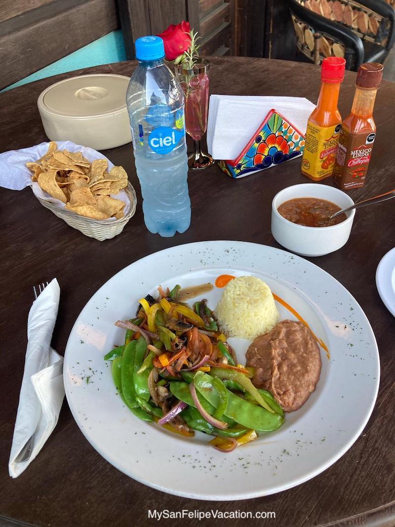 Vegetarian Plate at La Vaquita Restaurant San Felipe