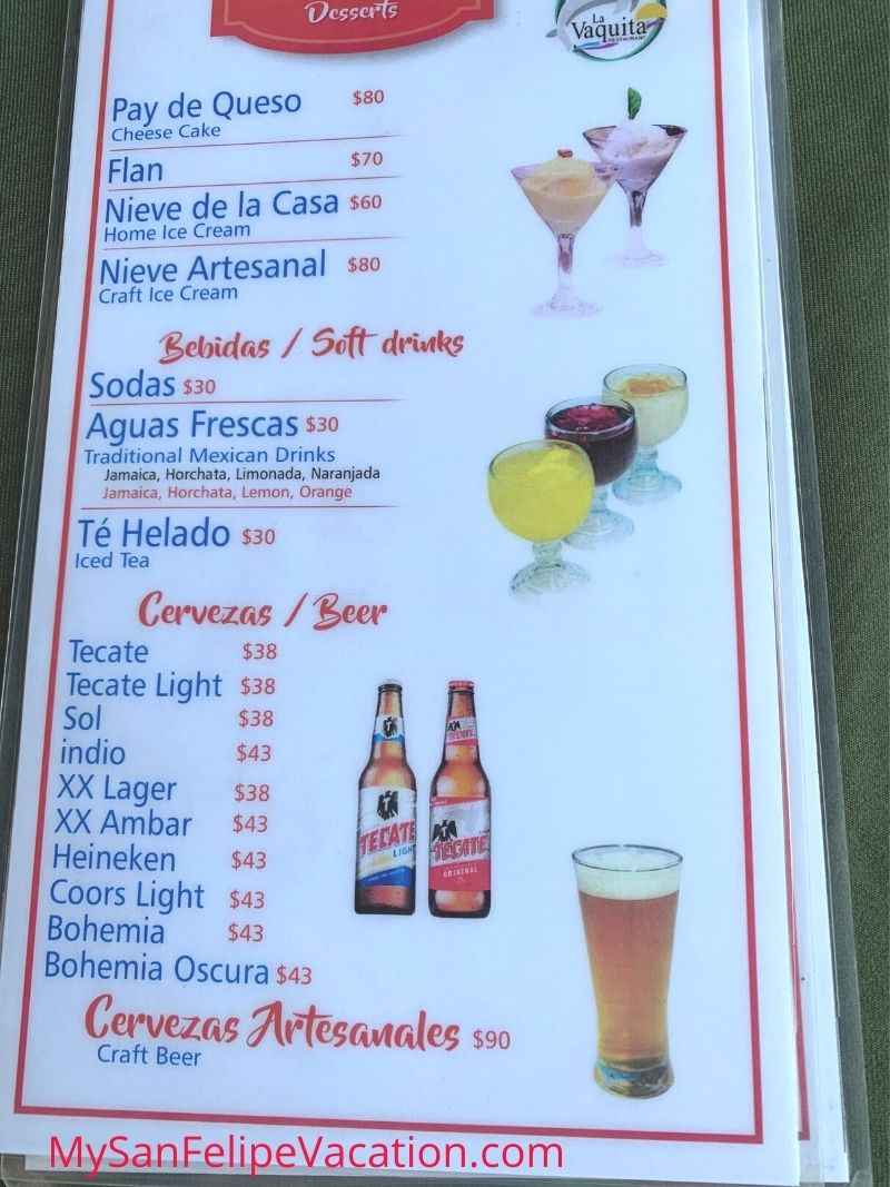 La Vaquita Norte Marian Restaurant San Felipe Mexico