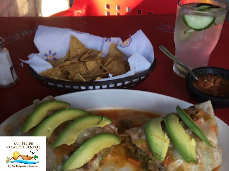 Playa Azul  Restaurant San Felipe, Baja California - Vegetarian Burrito 