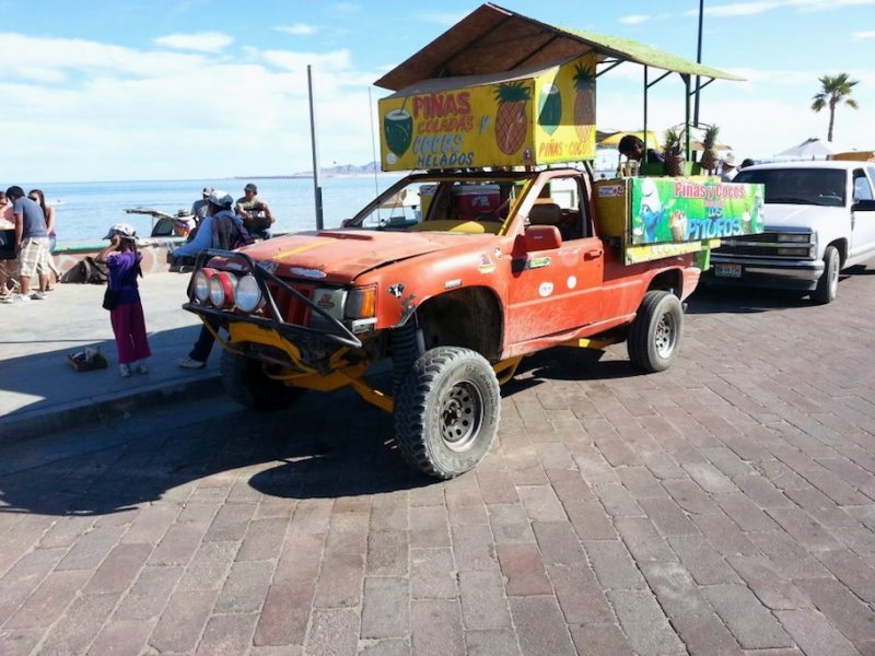 Pina Colada truck at the beach in San Felipe