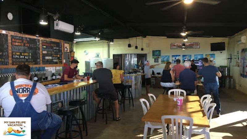 San Felipe Brewing interior view of beer tasting bar and restaurant