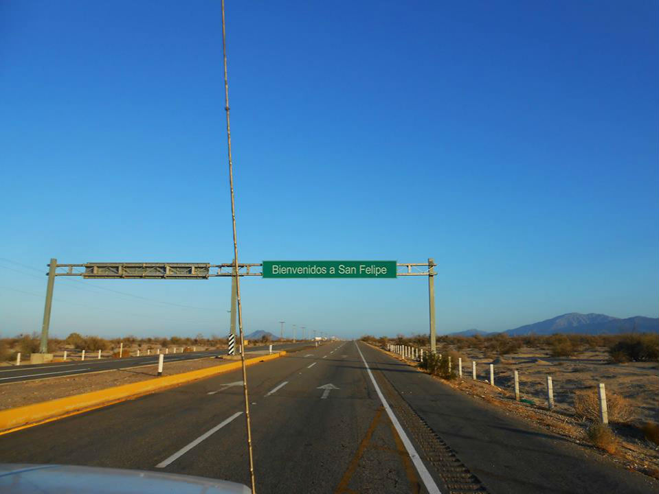 San Felipe - Mexicali Highway 5 road sign