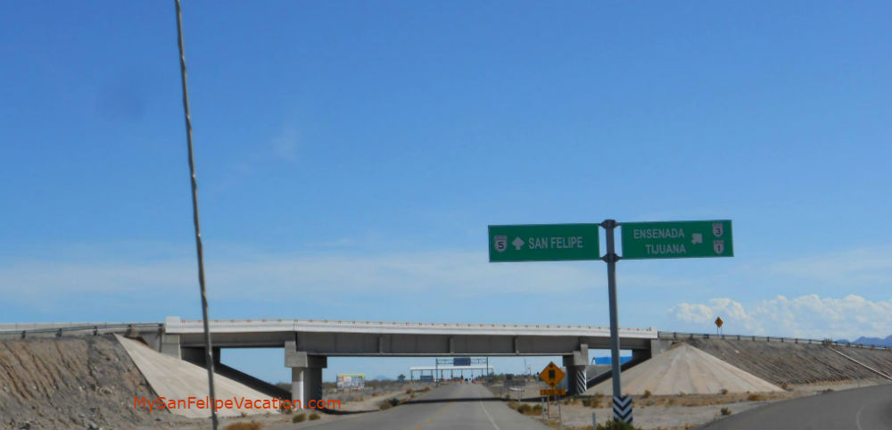 San Felipe road sign along Highway 5