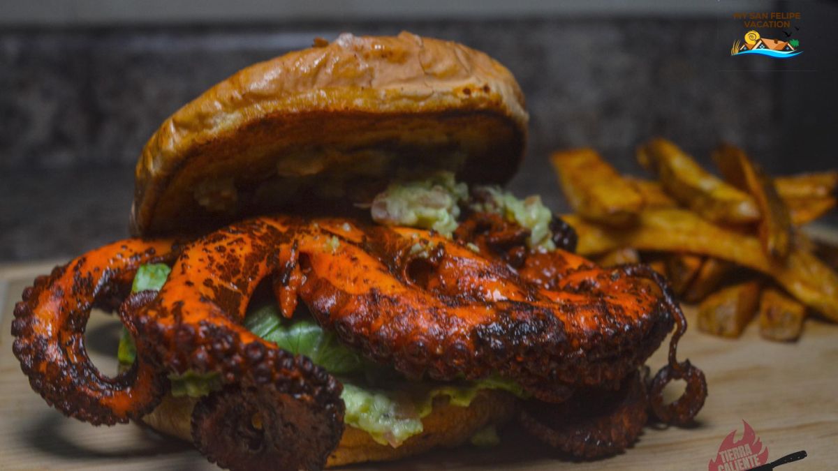 Octopus burger by Chef Aaron Zanudo - San Felipe, Baja California